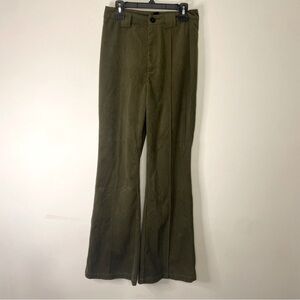 Cider Corduroy Green Wide Flare Leg High Waisted Trouser Pants XS 90s Y2K Office